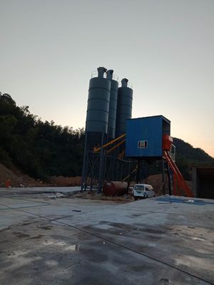 Hzs50 Stationary Full-Automatic Wet Mix Skip Hoist Concrete Batching Plant with Horizontal Cement Silo