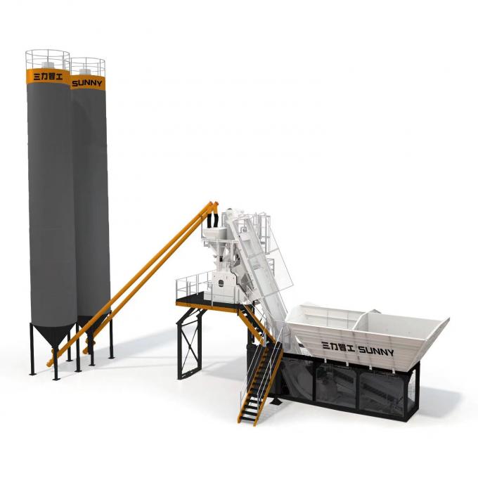 35m³/H Automatic Wet Concrete Batching Machine Plant in operation